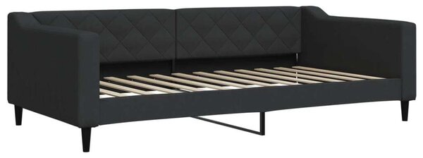 VidaXL fekete kihúzható szövet heverő fiókokkal 100 x 200 cm