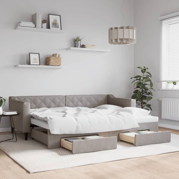 VidaXL tópszínű kihúzható bársonyheverő fiókokkal 80 x 200 cm