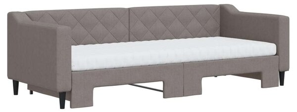 VidaXL tópszínű kihúzható szövet heverő matracokkal 80 x 200 cm