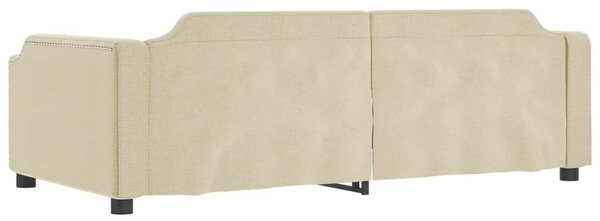 VidaXL krémszínű kihúzható szövet heverő 100x200 cm