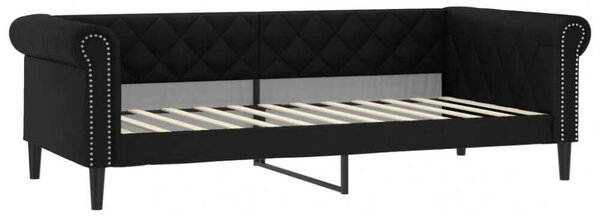 VidaXL fekete kihúzható műbőr heverő matraccal 90 x 200 cm