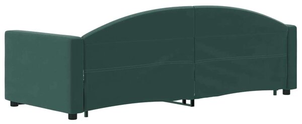 VidaXL sötétzöld kihúzható bársony heverő fiókkal 80 x 200 cm