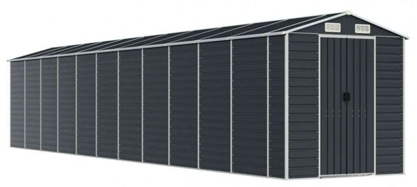 VidaXL Acél Kerti Fészer - 980x191x198 cm - Antracitszürke