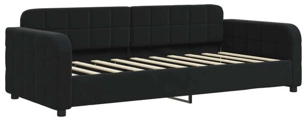 VidaXL fekete bársony heverő matraccal 90 x 190 cm