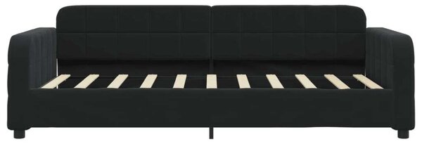VidaXL fekete bársony heverő matraccal 90 x 190 cm