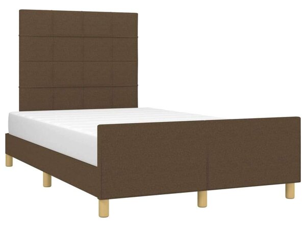 VidaXL sötétbarna szövet ágykeret matrac nélkül 120x200 cm