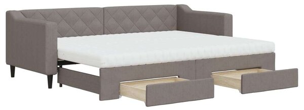 VidaXL tópszínű kihúzható bársonyheverő fiókokkal 80 x 200 cm