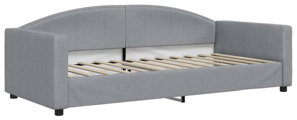 VidaXL világosszürke kihúzható szövet heverő fiókokkal 90 x 200 cm