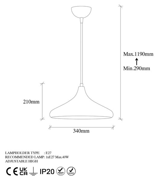 Opviq Lógó világítás Barek 11545, patinás sárgaréz, fém, Ø 34 cm, dimmelhető, Bronz / antik sárgaréz, Nappali / Étkező, fém