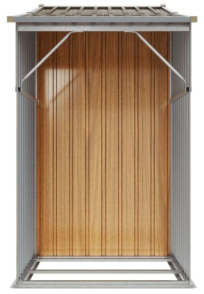 Barna horganyzott acél kerti fészer 277x93x179 cm