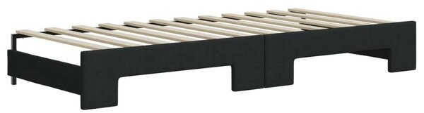 Fekete kihúzható szövet heverő 100 x 200 cm