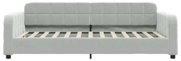VidaXL világosszürke kihúzható bársony heverő 100 x 200 cm