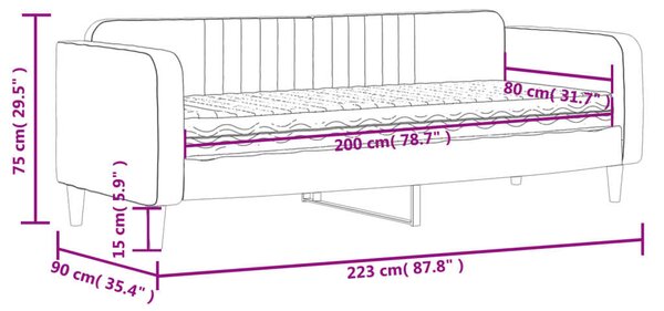 Sötétzöld bársony heverő matraccal 80 x 200 cm