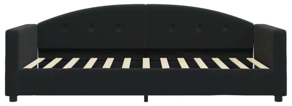 VidaXL fekete bársony heverő matraccal 90 x 200 cm