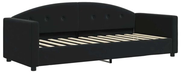 VidaXL fekete bársony heverő matraccal 80 x 200 cm