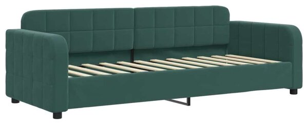 VidaXL sötétzöld kihúzható bársony heverő matraccal 80 x 200 cm