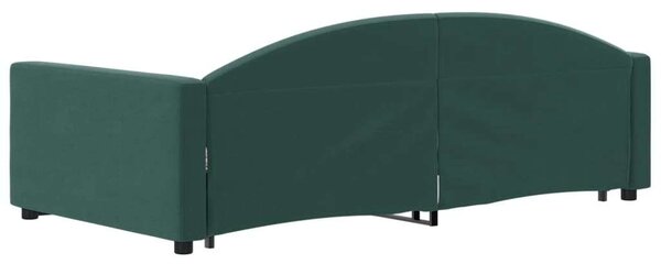 VidaXL sötétzöld kihúzható bársonyheverő 100 x 200 cm