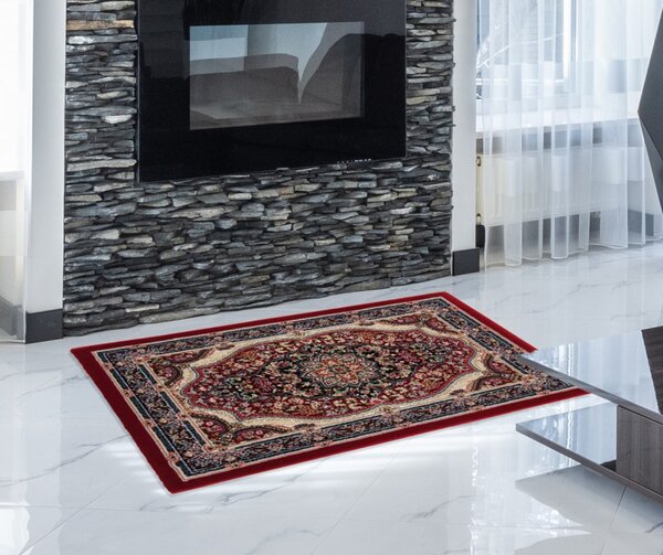 Perzsa szőnyeg bordó Medalion 60x90 (Premium) klasszikus szőnyeg