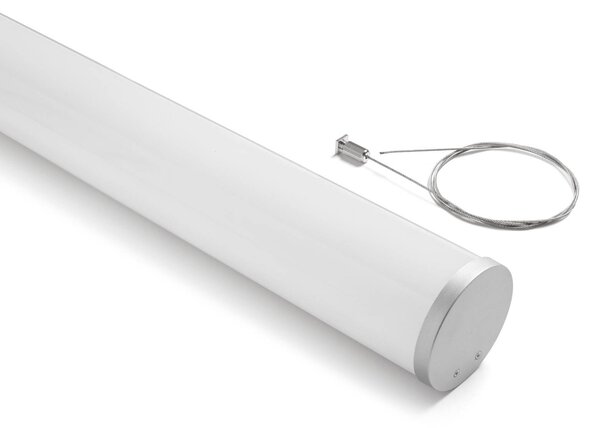 TECNICO by Sforzin Pirgos LED-es függőlámpa, 200 cm hosszú, fényerőszabályzó, fehér, dimmelhető, Fehér / opál, Nappali / Étkező, Műanyag, Modern