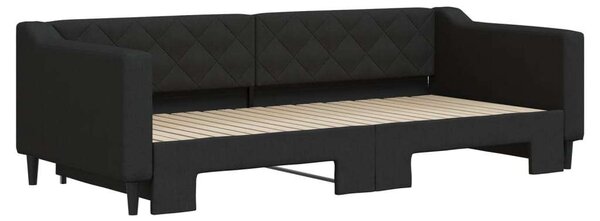 VidaXL fekete kihúzható szövet heverő 90x200 cm