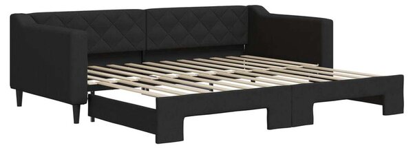 VidaXL fekete kihúzható szövet heverő 90x200 cm