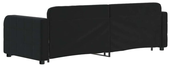 VidaXL Kanapéágy - Fekete Bársony - 80x200 cm