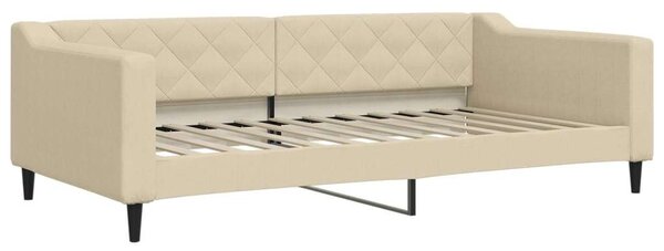 VidaXL krémszínű kihúzható szövet heverő matracokkal 100x200 cm