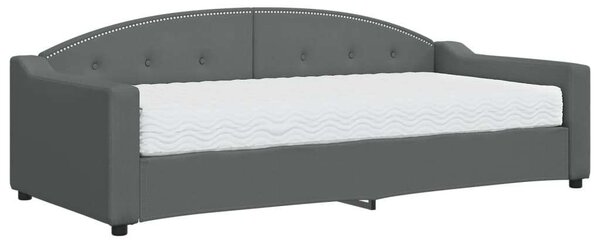 VidaXL sötétszürke szövet heverő matraccal 90 x 200 cm