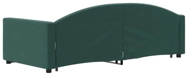 VidaXL sötétzöld kihúzható bársony heverő 90 x 200 cm
