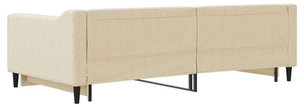 VidaXL krémszínű kihúzható szövet heverő 100x200 cm