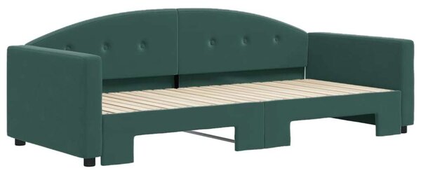 VidaXL sötétzöld kihúzható bársony heverő 90 x 200 cm
