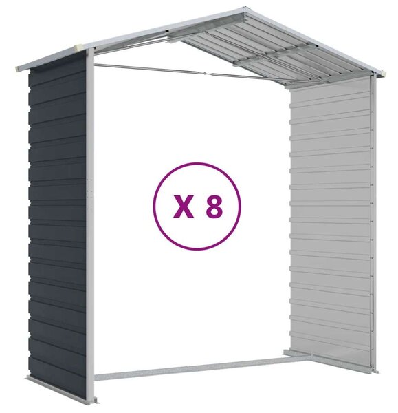 VidaXL Acél Kerti Fészer - 725x191x198 cm