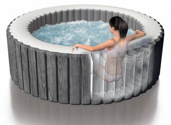 Felfújható masszázs medence, Intex Pure Spa Greywood Deluxe 28442, 216 x 71 cm