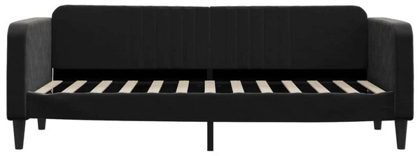 Fekete kihúzható bársony heverő fiókkal 80 x 200 cm