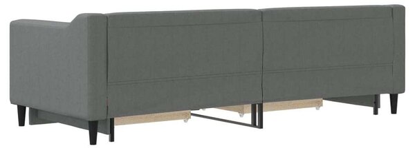 Sötétszürke kihúzható szövet heverő fiókokkal 80 x 200 cm