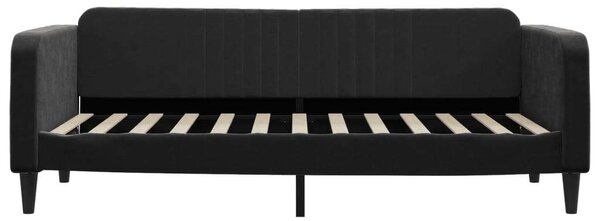 Fekete kihúzható bársony heverő fiókkal 90 x 200 cm