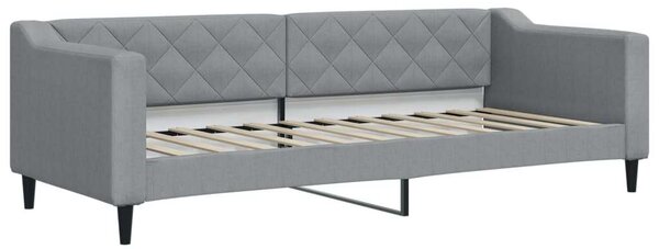 Világosszürke kihúzható szövet heverő fiókokkal 80 x 200 cm