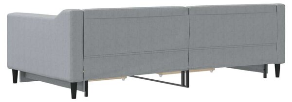 Világosszürke kihúzható szövet heverő fiókokkal 100 x 200 cm