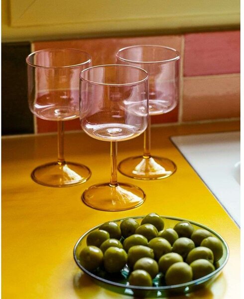 HAY - Tint Wine Glass Set of 2 Pink/YellowHAY - Lampemesteren