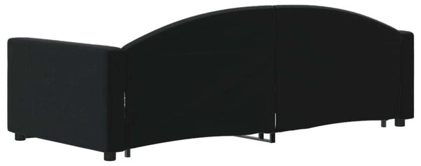Fekete kihúzható bársonyheverő 90 x 190 cm