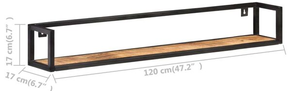 VidaXL Fali Polc Szett - Mangófa - Ipari Stílus - 120cm
