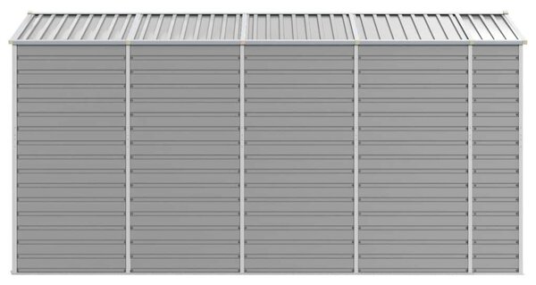 Acél Kerti Fészer - 191x385x198 cm - Világosszürke