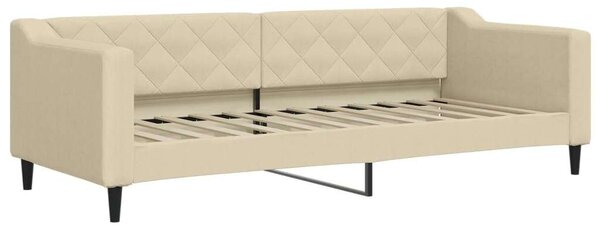 Krémszínű kihúzható szövet heverő fiókokkal 80 x 200 cm