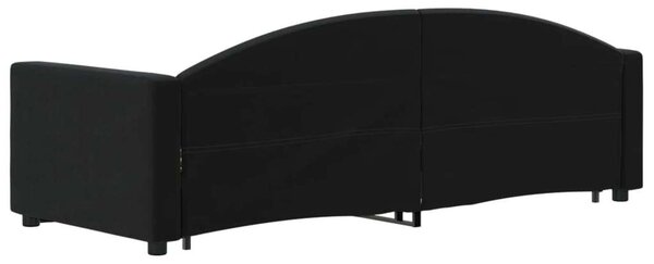Fekete kihúzható bársony heverő fiókkal 80 x 200 cm