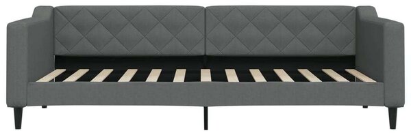 Sötétszürke kihúzható szövet heverő fiókokkal 90 x 200 cm
