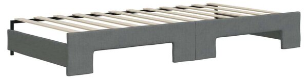 Sötétszürke kihúzható szövet heverő fiókokkal 90 x 200 cm