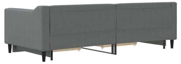 Sötétszürke kihúzható szövet heverő fiókokkal 90 x 200 cm