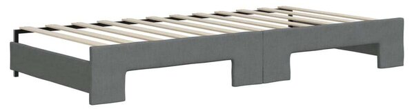 Sötétszürke kihúzható szövet heverő fiókokkal 90 x 200 cm