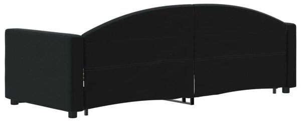 Fekete kihúzható bársony heverő 80 x 200 cm