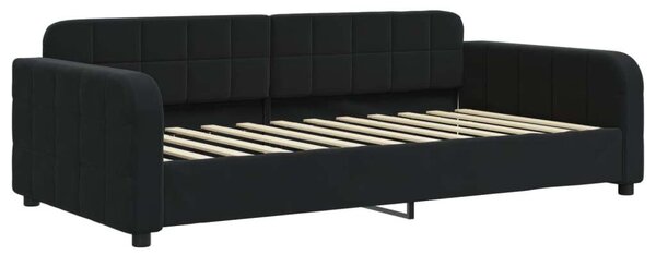 Fekete kihúzható bársonyheverő 100 x 200 cm